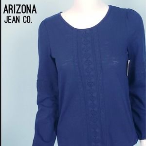NWT Arizona Jean Co. Navy Blue Lightweight Top
